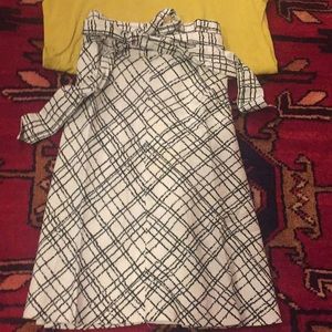 Merona Black & White Linen A Line Skirt